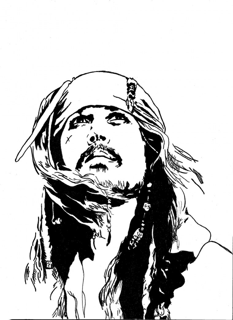 Раскраска Джек Воробей