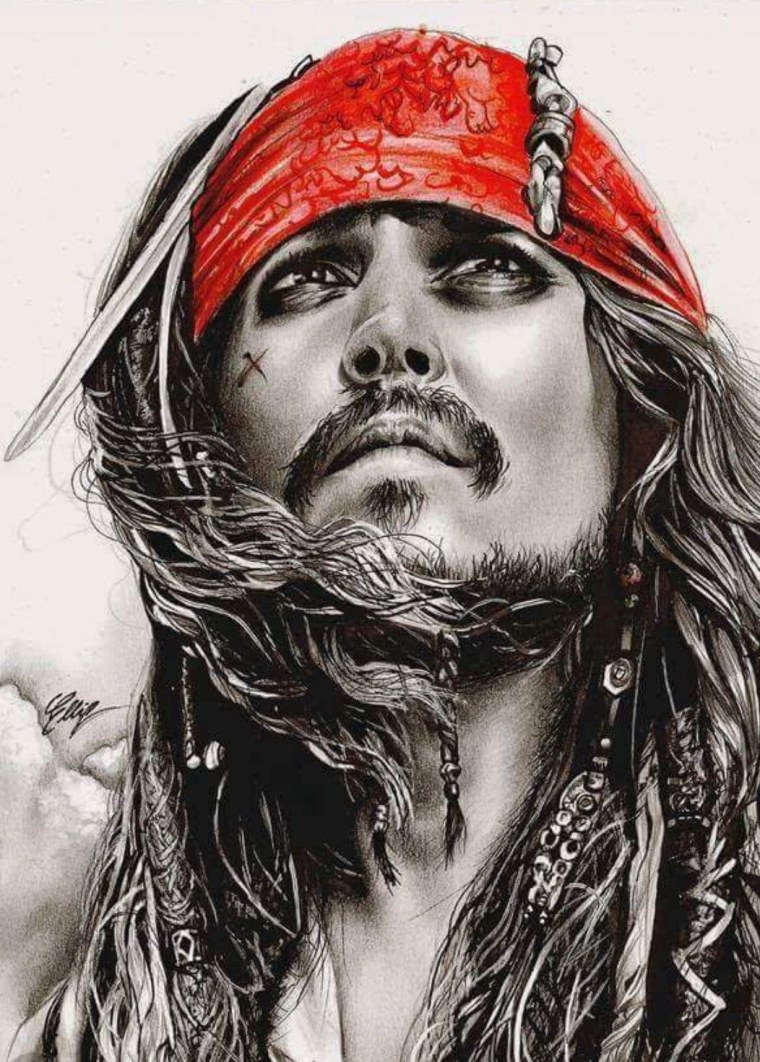 Рисунки пираты Карибского моря Джек Воробей