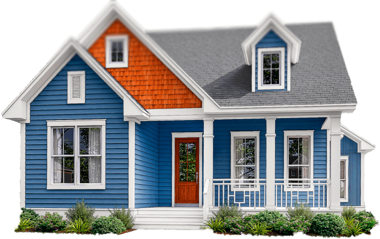 Дачный домик на белом фоне