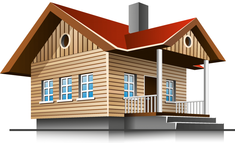 Домик на белом фоне