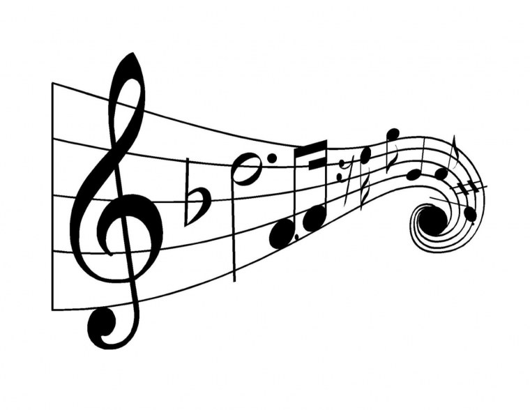Ноты на белом фоне