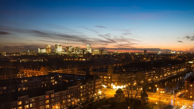 Ночной город вид с крыши Красноярск