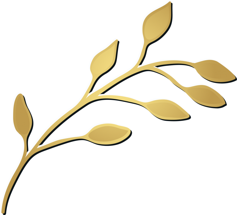 Золотая ветвь с листьями