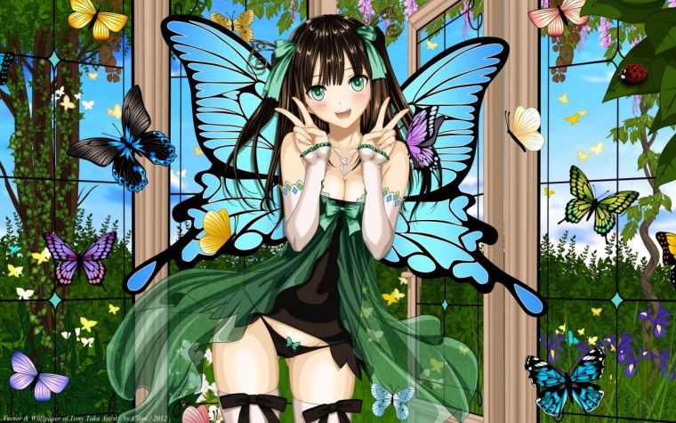 Аниме девочка бабочка