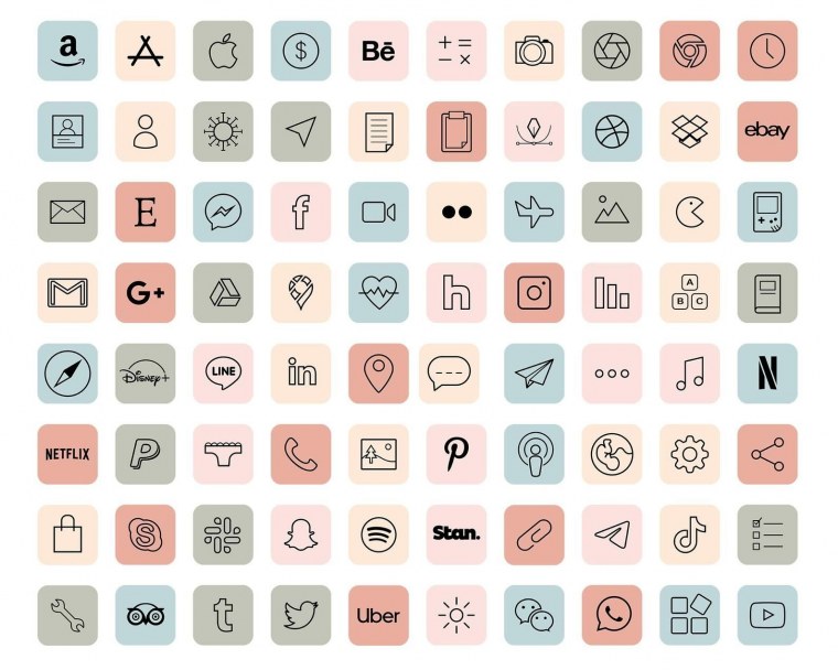 Пастельные иконки для приложений