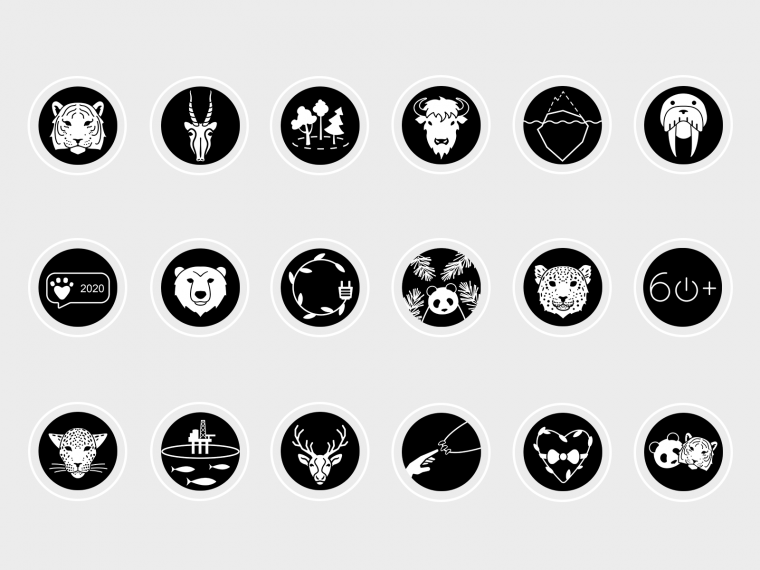 Черные значки для актуального