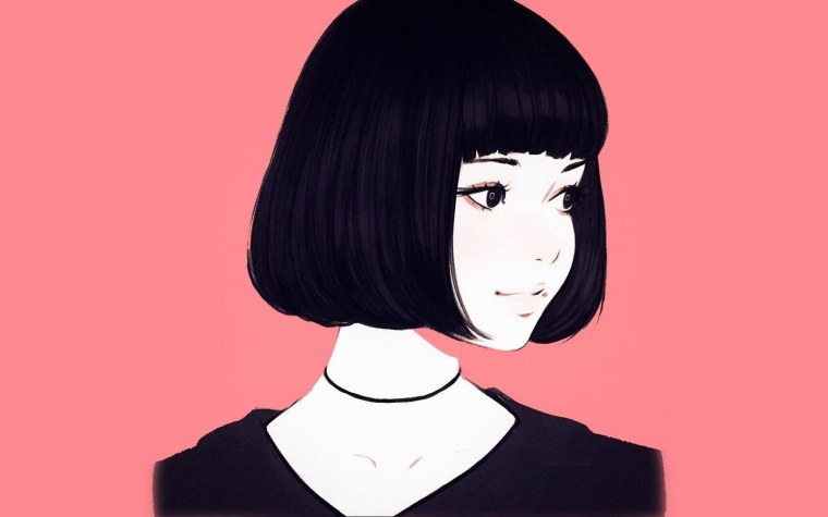 Аниме девушка с каре