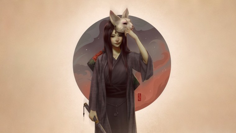 Самурай в маске Кицунэ