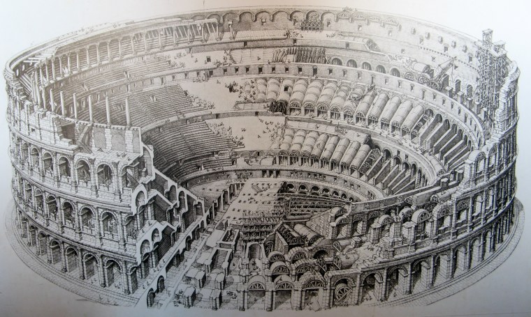 Амфитеатр Колизей в древнем Риме рисунок