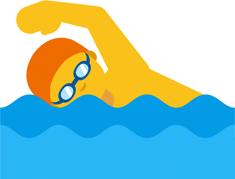 Смайлик плавает