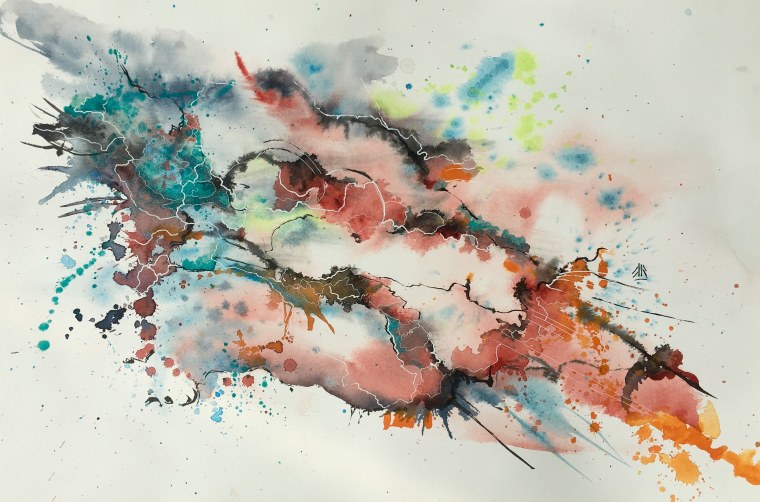 Абстрактные рисунки акварелью