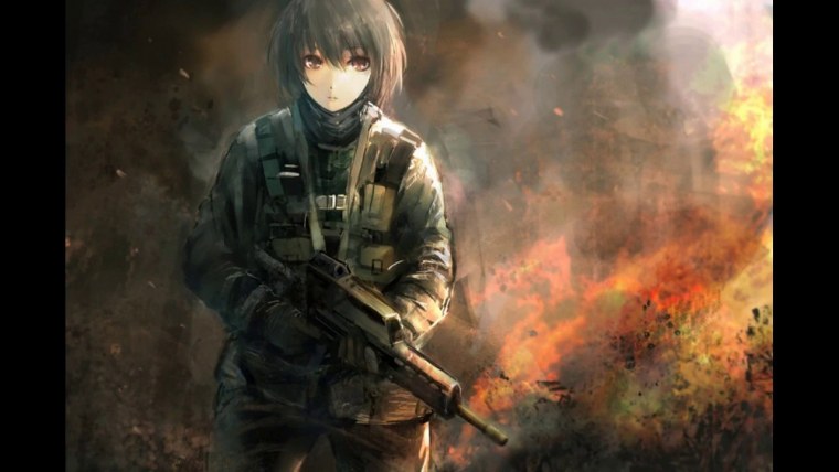 Аниме парень солдат