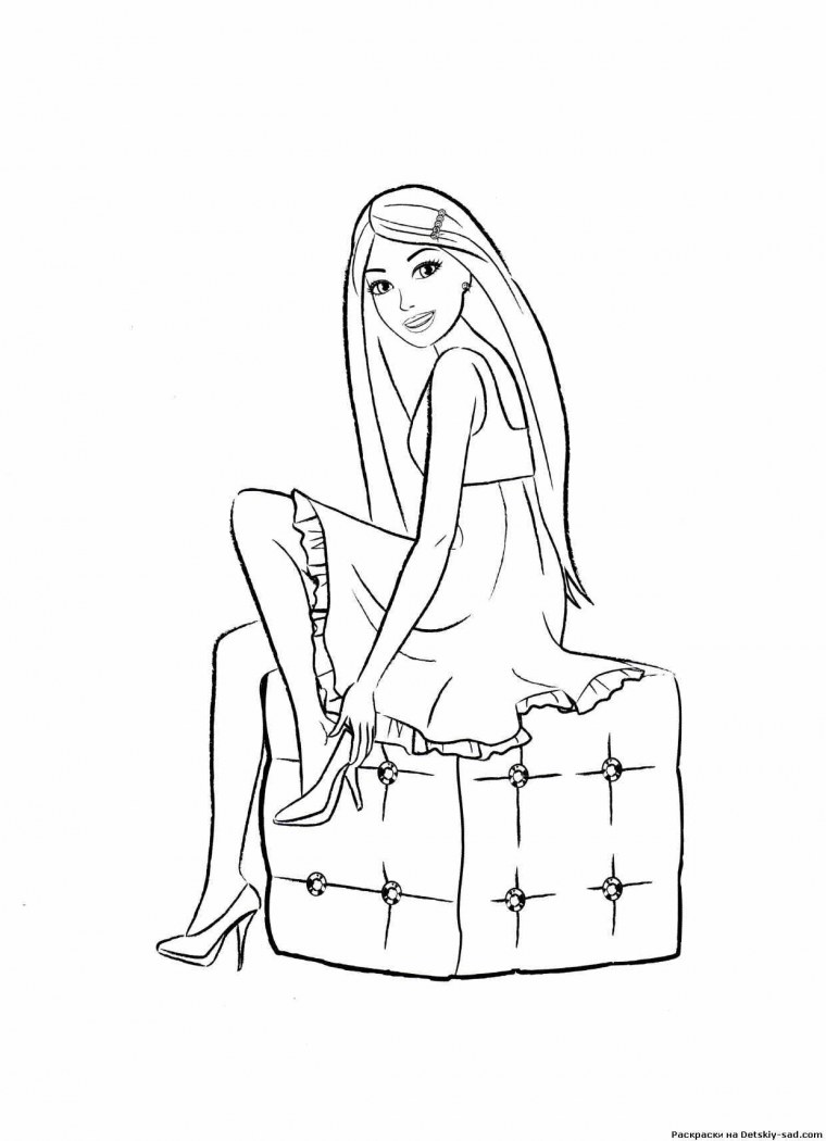 Картинки раскраски для девочек Барби