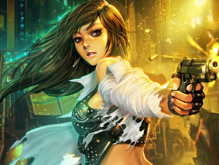 Девушка с пистолетом арт
