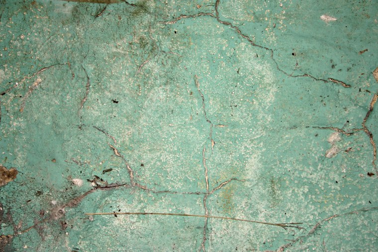 Бирюзовые стены в подъезде