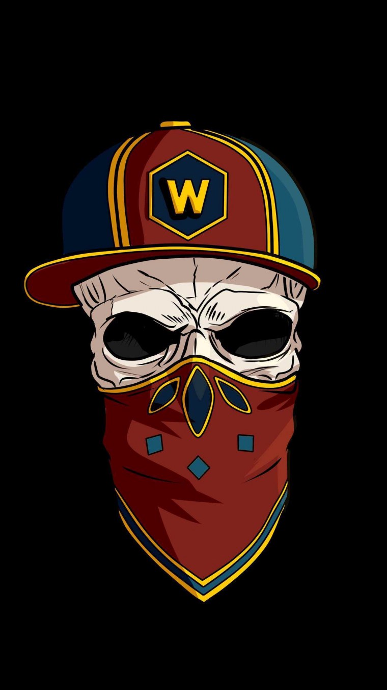 Тату череп в шапке