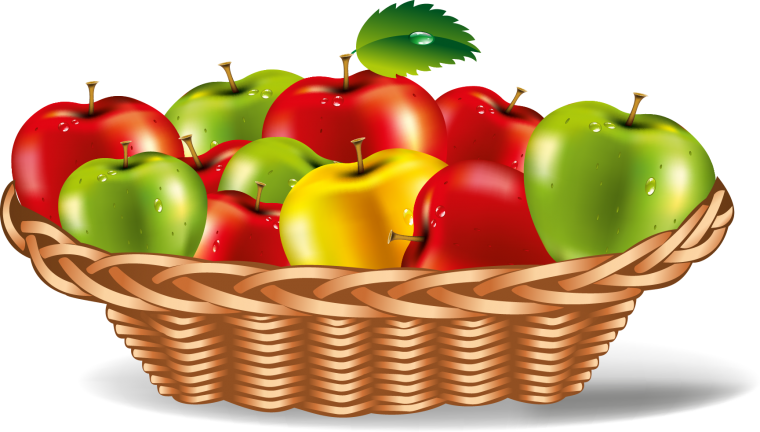 Корзины с яблоками