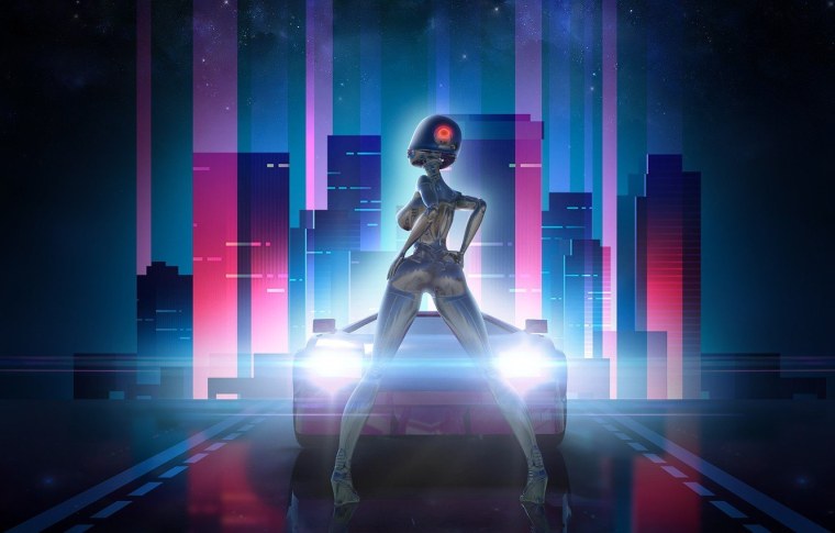 Киберпанк синтвейв неон