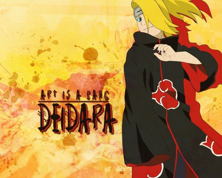 Дейдара на фоне Акацуки