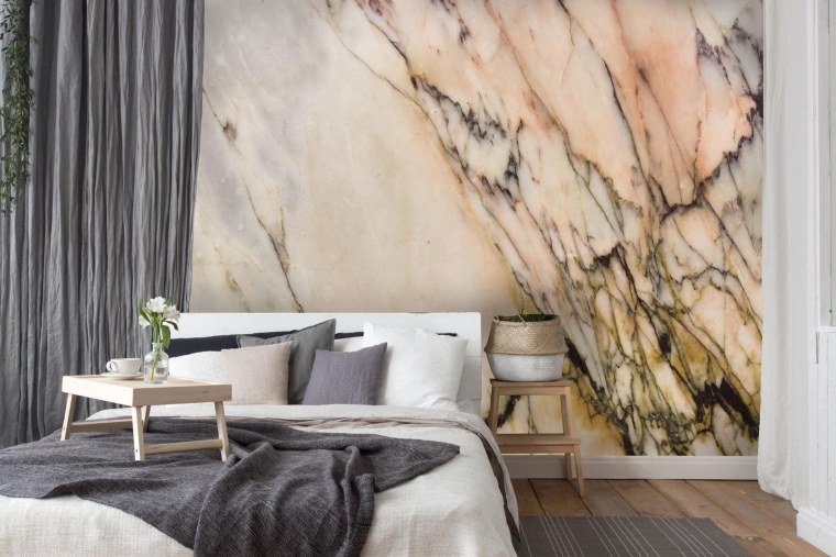 Фотообои мрамор в спальне