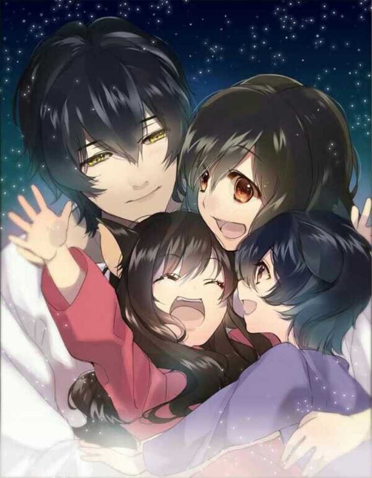 Аниме Волчьи дети Амэ и Юки пара