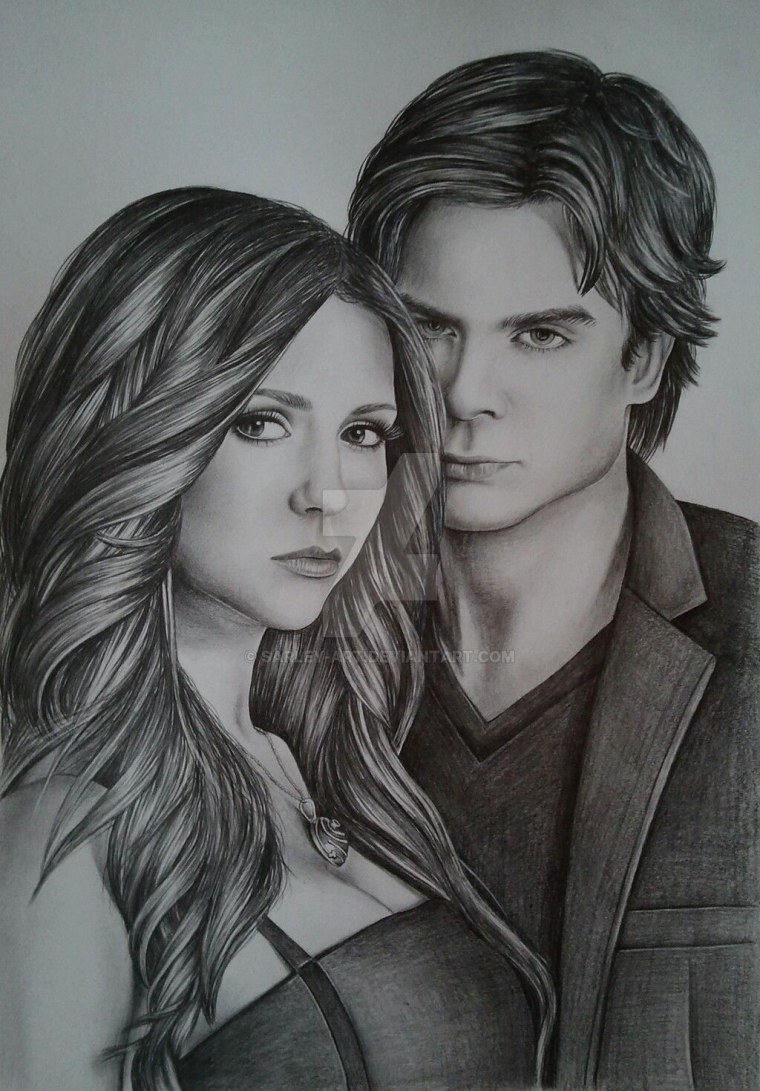 Рисунки дневники вампира легкие