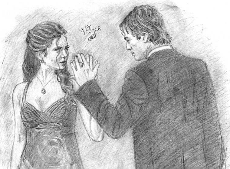 Деймон и Елена рисунок