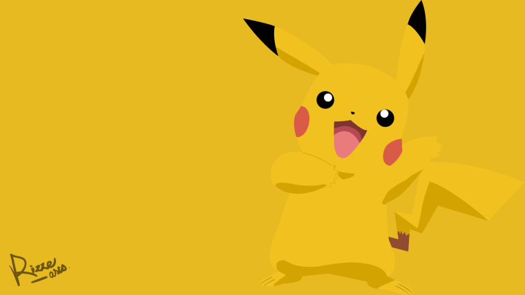 Пикачу на желтом фоне