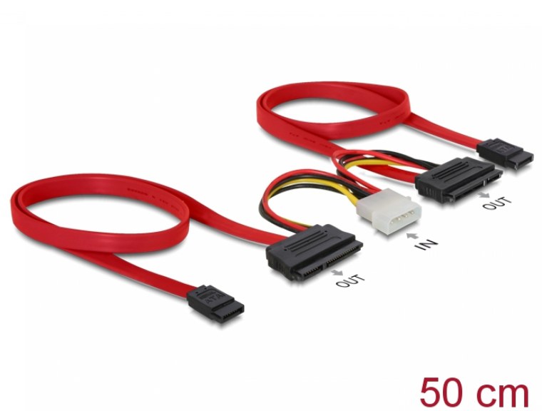 Delock SATA Cable - 0.22m кабель SATA 0, 22 M красный