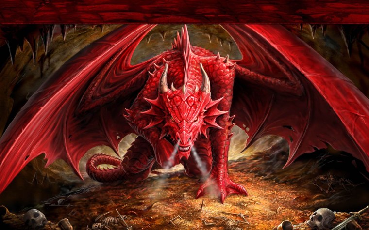 Дракон красного цвета