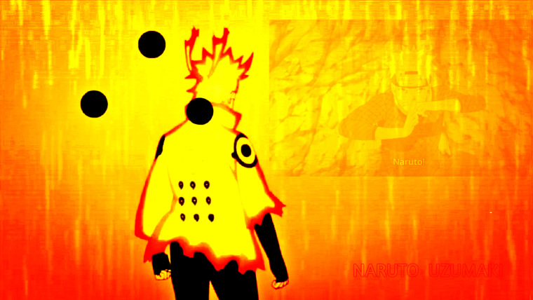 Наруто на оранжевом фоне