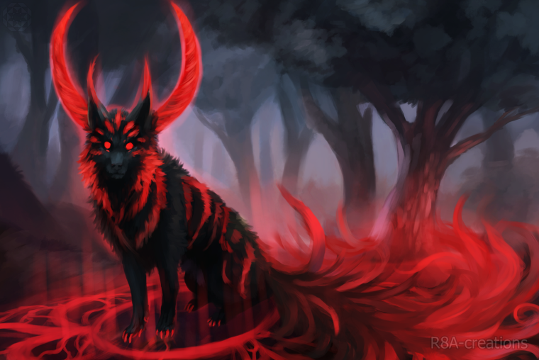 Девятихвостый демон волк