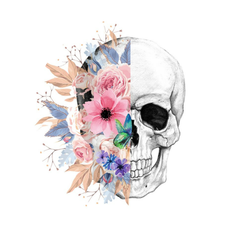Череп с розой