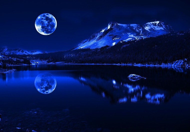 Горы озеро ночь