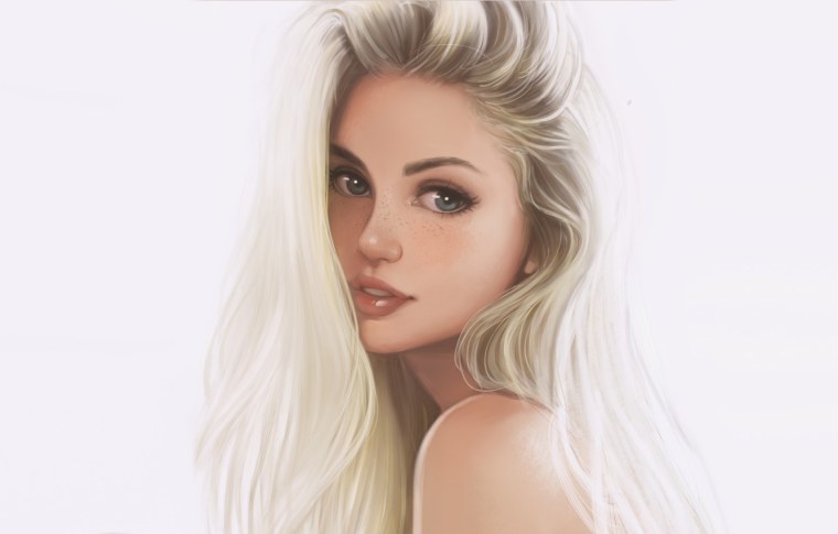 Красивая блондинка рисунок