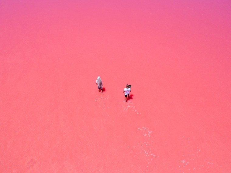 Розовое озеро Хиллер Австралия